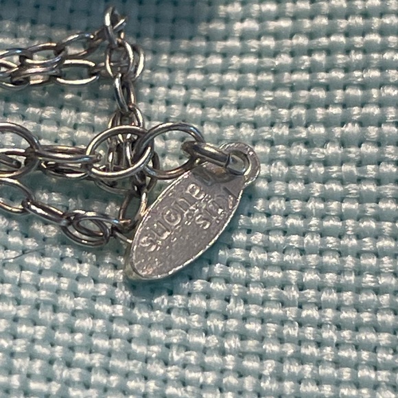 Sterling silver adjustable small rainbow necklace - Picture 3 of 4